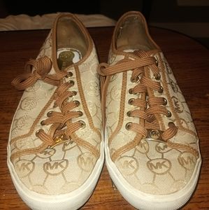 Michael Kors brown and cream sneakers